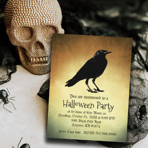 Gothic Raven Halloween fest Inbjudningar