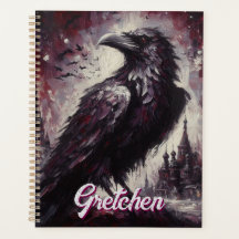 Gothic Raven Kråka Bird Painting Personlig