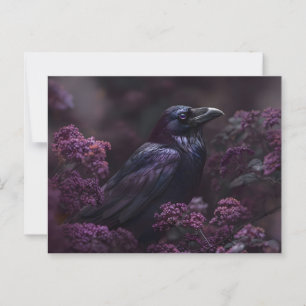 Gothic Raven Lila Foliage Vykort