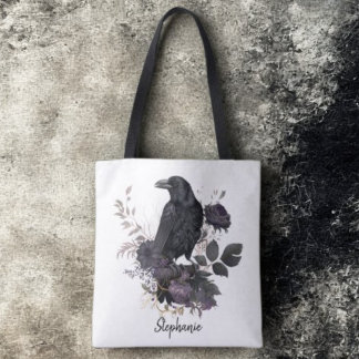 Gothic Raven & Midnight Blooms Tygkasse