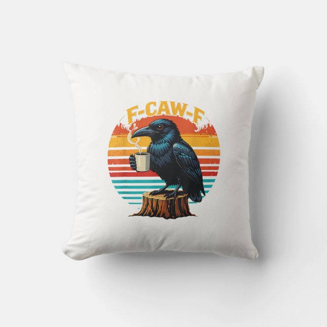 Gothic Raven Rolig Halloween F Caw F Kaffe Kudde (Framsida)