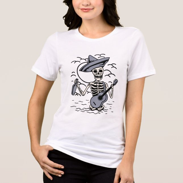 Gothic Raven Skull Witch Aesthetic Tee (Framsida)