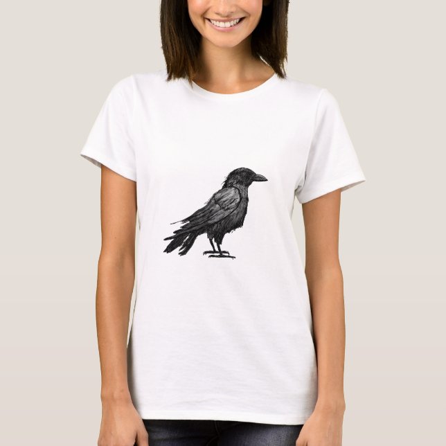Gothic Raven T Shirt (Framsida)