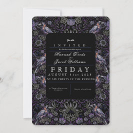 Gothic Raven William Morris bröllopsinbjudan Inbjudningar