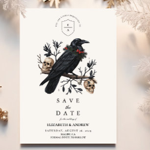 Gothic Raven Winter Wedding Spara Datumet