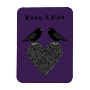 Gothic Ravens and Black Heart Anpassningsbar Magnet