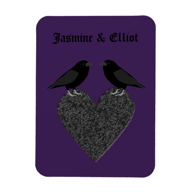 Gothic Ravens and Black Heart Anpassningsbar Magnet (Vertikal)