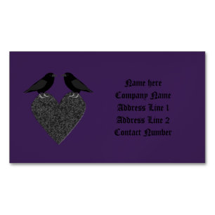 Gothic Ravens and Black Heart Anpassningsbar Magnetiska Visitkort