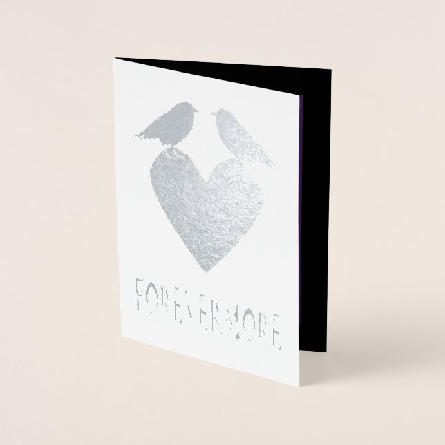 Gothic Ravens and Black Heart Anpassningsbar Maka Folierat Kort (Framsida)
