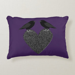 Gothic Ravens and Black Heart Anpassningsbar Prydnadskudde