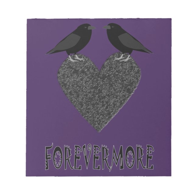 Gothic Ravens and Black Heart Anteckningsblock (Framsida)