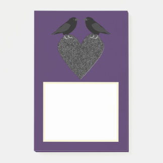 Gothic Ravens and Black Heart Post-it Block