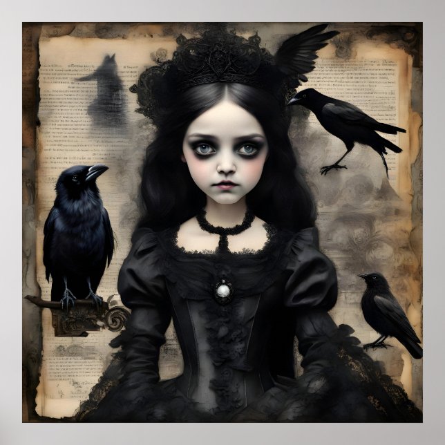 Gothic Ravens Girl Poster (Framsidan)