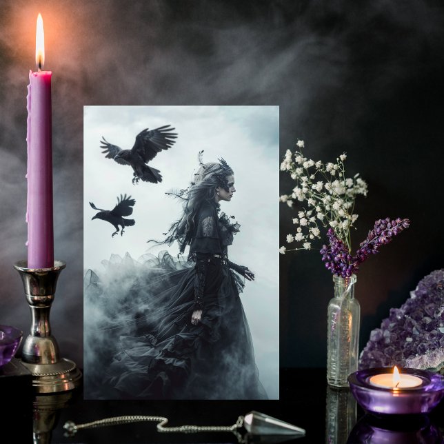 Gothic Ravens och Godderas Halloween Hälsning Kort (Skapare uppladdad)