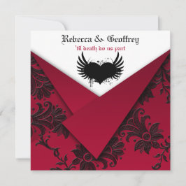 Gothic Red and Black Wedding bjudande Inbjudningar