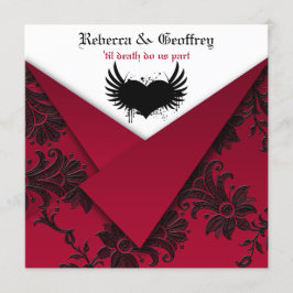 Gothic Red and Black Wedding bjudande Inbjudningar