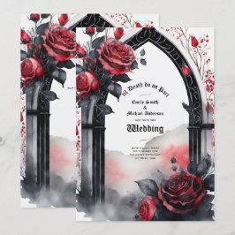 Gothic Red Black Ro Til Död tillhör oss Inbjudningar