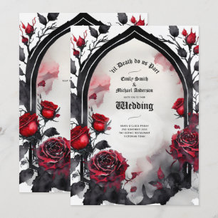Gothic Red Black Ro Til Död tillhör oss Inbjudningar