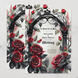Gothic Red Black Ro Til Död tillhör oss Inbjudningar