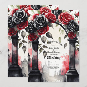 Gothic Red Black Ro Til Död tillhör oss Inbjudningar