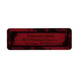 Gothic Red Black Snöre Grunge Bröllopsetiketter Returadress Etikett