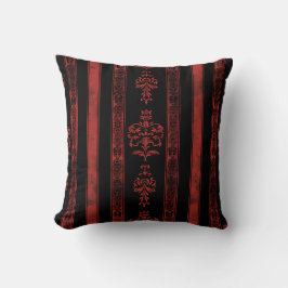 Gothic Red Damask Stripe Pattern  Kudde