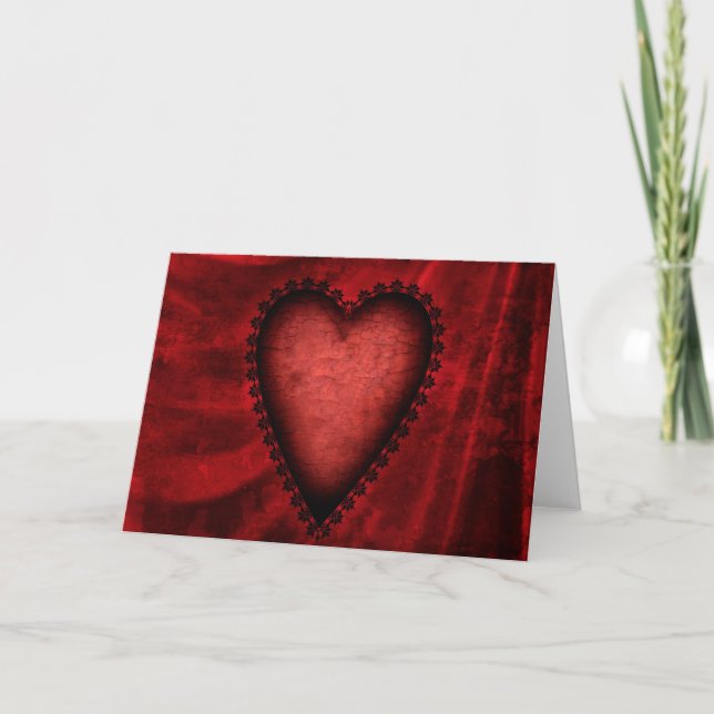 Gothic Red Heart Helgkort (Framsida)