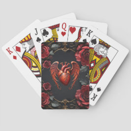 Gothic Red Heart med Ro - Mörk Romantic Casinokort