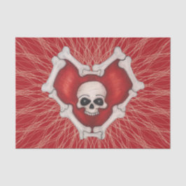 Gothic Red Heart of Bones White Skull Spiral Linje