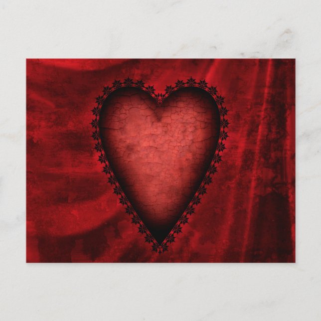 Gothic Red Heart Vykort (Framsida)