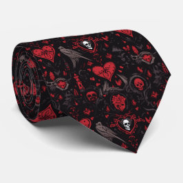 Gothic Red Hearts, Skulls and Crows Slips