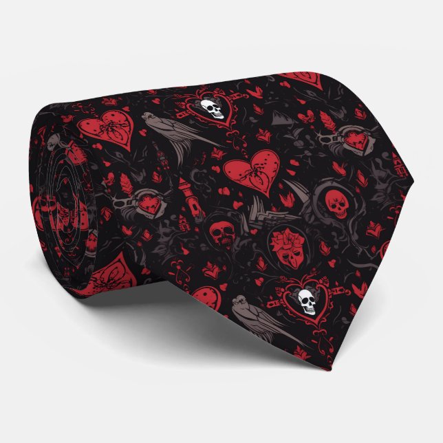 Gothic Red Hearts, Skulls and Crows Slips (Rullad)