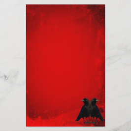 Gothic Red Kråkas Brevpapper