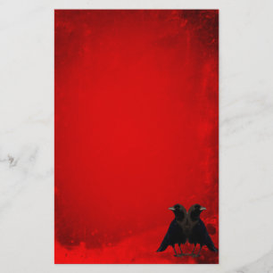 Gothic Red Kråkas Brevpapper