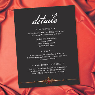 Gothic Red Rose Border Tills Mins Död Bröllop Tilläggskort
