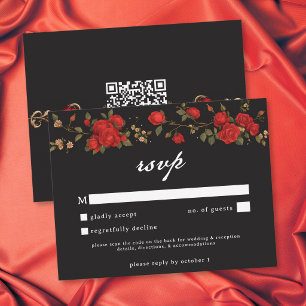 Gothic Red Rose Tills döden skiljer oss åt Bröllop OSA Kort