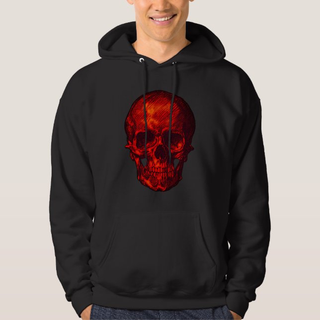 Gothic Red Skull Hoodie (Framsida)