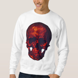 Gothic Red Skull Lång Ärmad Tröja