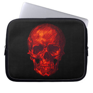 Gothic Red Skull Laptop Fodral