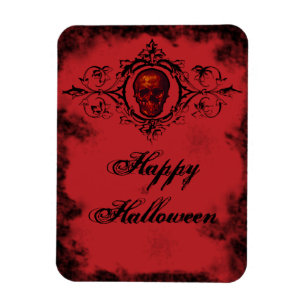 Gothic Red Skull Magnet