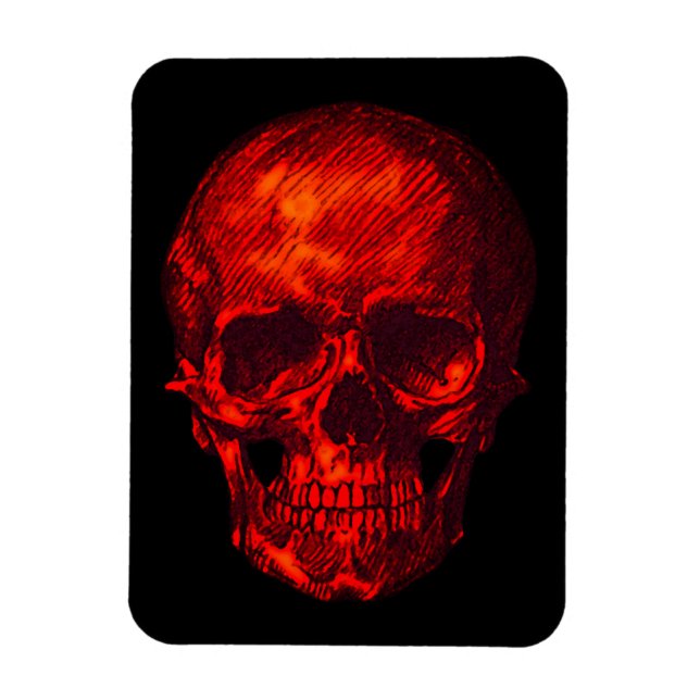 Gothic Red Skull Magnet (Vertikal)