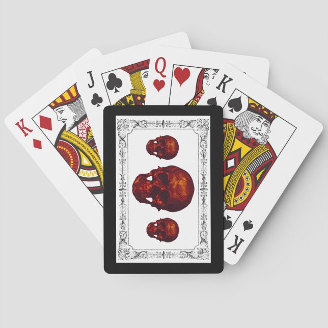 Gothic Red Skullls Casinokort (Baksidan)