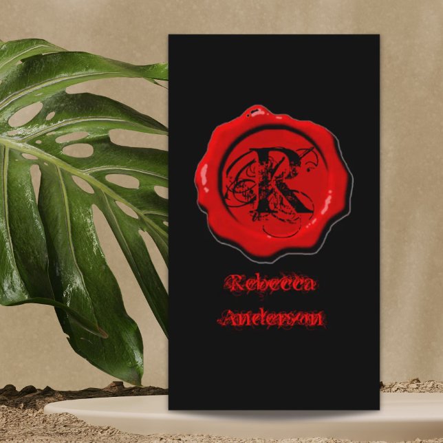 Gothic Red Vax Seal - konstnären Tattoo Visitkort (Gothic Red Wax Seal Make up artist Tattoo Business Card)