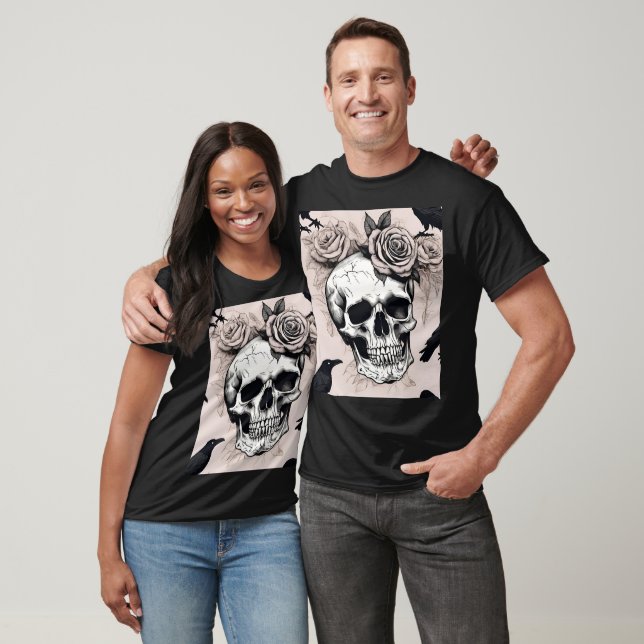Gothic Reverie Blooms & Bones T Shirt (Unisex)