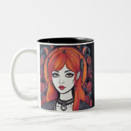 Gothic Reverie Orange Girl Två-Tonad Mugg