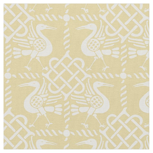 Gothic Revival Birds and Knofts Tyg (Närbild)