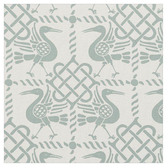 Gothic Revival Birds and Knofts Tyg (Närbild)
