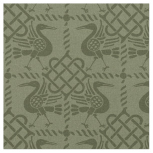 Gothic Revival Birds and Knofts Tyg