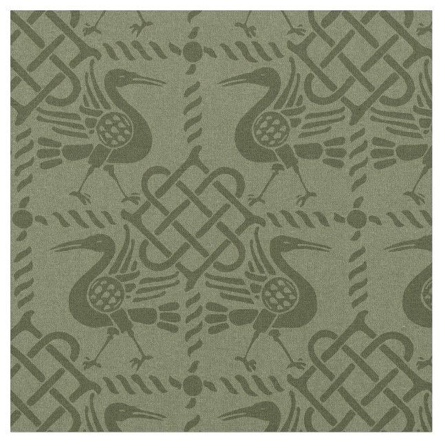 Gothic Revival Birds and Knofts Tyg (Närbild)
