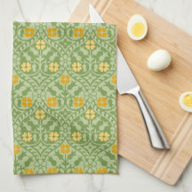 Gothic Revival Blommigt Kitchen Towel